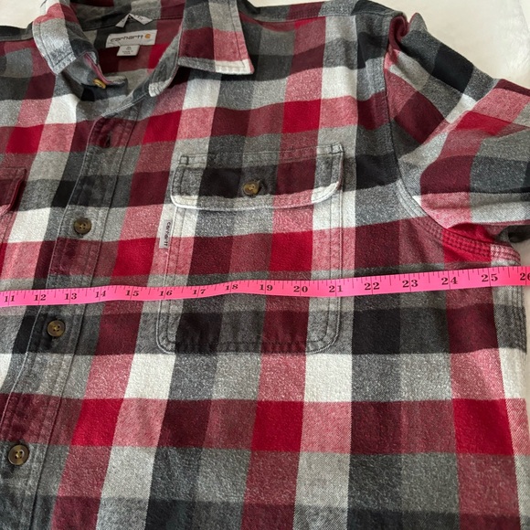 Carhartt Original Fit Flannel XL Tall Red, Black Plaid Button Down Workwear - Picture 10 of 13